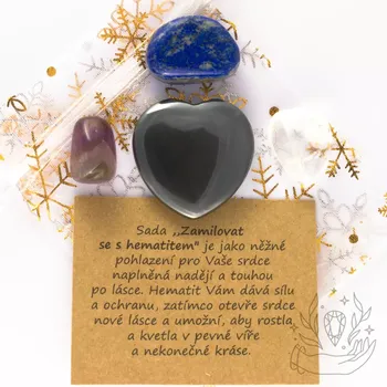 Zamilovat se - harmonizační sada lásková se srdcem hematitu