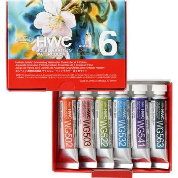 Vodová barva Akvarelové barvy Holbein Granulating 5 ml - Flower, sada 6 ks