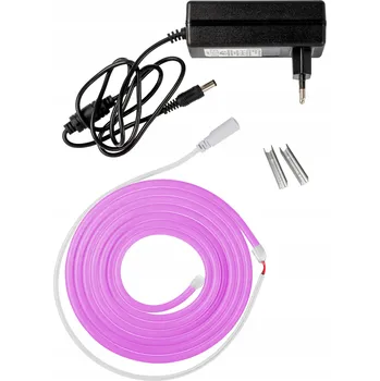 LED páska NEON LED FLEX voděodolný ohebný set s napájecím zdrojem fialový 2m