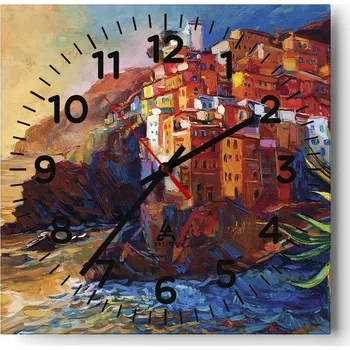 Hodiny Nástěnné hodiny do obýváku 40x40 Krajina Bezhluczne Skleněné hodiny Tiché