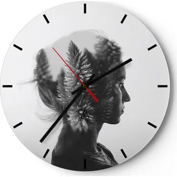 Hodiny Nástěnné hodiny do kuchyně 30x30 Abstrakce Skleněné hodiny do obýváku Tiché