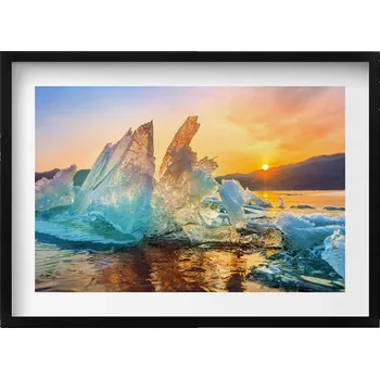 Obraz Dekorativní obraz v rámu na zeď Kousek ledu při východu slunce 70x50 cm