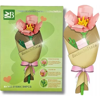 ostatní stavebnice Mák kalifornský květ: Květina z kostek 3D