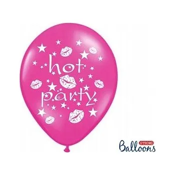 Balónek Balónky HOT party metalické růžové 30 CM 6 KS