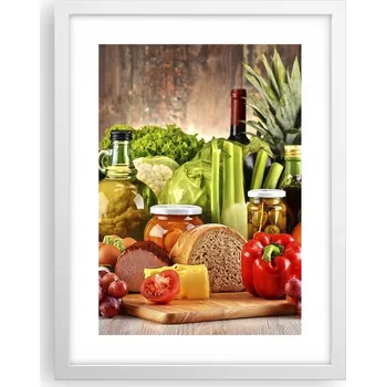 Obraz Obraz plakát v bílém rámu do obýváku 30x40 gastronomie plakáty na zeď