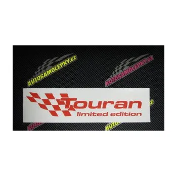 Polep vozidla SAMOLEPKA Touran limited edition levá (10 - červená) NA AUTO, NÁLEPKA, FÓLIE, POLEP, TUNING, VLASTNÍ TEXT, TISK, AUTOSAMOLEPKY.cz, POLEPY, OBRÁZEK, LOGO, SAMOLEPKY