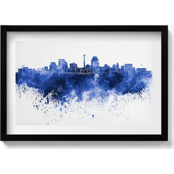 Obraz Dekorativní obraz v rámu do obýváku Panorama San Antonio akvarel 60x40 cm