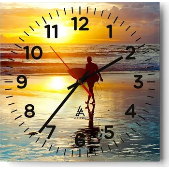 Hodiny Nástěnné hodiny do obýváku 40x40 Sport Bezhlučné hodiny na skle Stylové Tiché