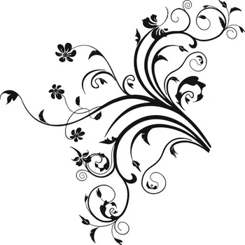 Obraz Samolepka na stěnu Drukant květina černá 100x100 cm