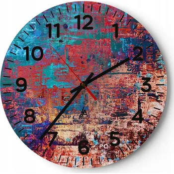 Hodiny Kuchyňské nástěnné hodiny 30x30 Abstrakce Moderní skleněné hodiny Tiché