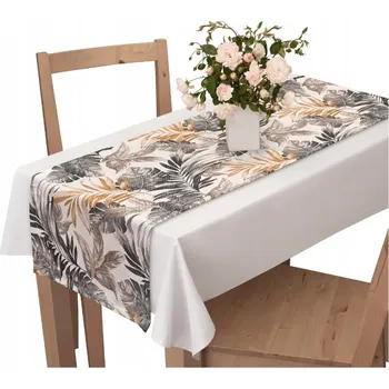 ubrus DEKORATIVNÍ BĚHOUN NA STŮL 40x120 CM S MOTIVEM LISTŮ - UBRUS NA STŮL