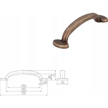 Nábytková úchytka SIRO 1534-130ZN10 stará mosaz