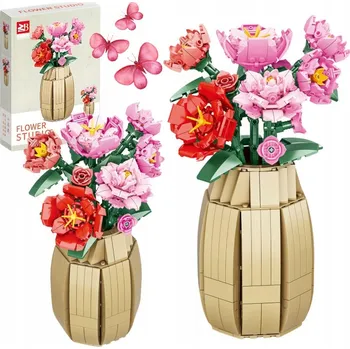 ostatní stavebnice STAVEBNÍ STAVEBNICE KYTICE KVĚTIN VE VÁZE 550 DÍLŮ COIL