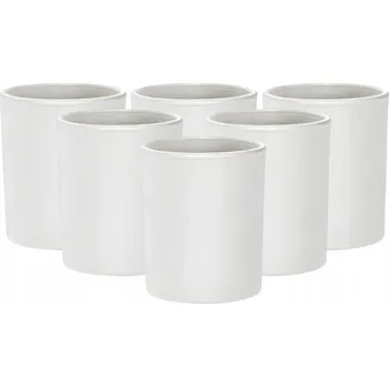 Svíčka Sklo na svíčky, bílé matné, 90 ml, 6 ks