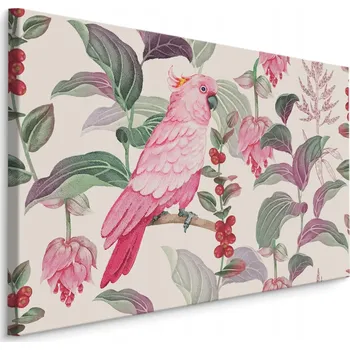Obraz Obraz papoušek pták TROPIKY listy do obýváku 30x20