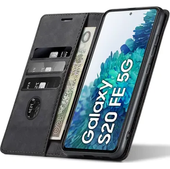 Pouzdro na mobilní telefon Flipové pouzdro Nela-Styl pro Samsung Galaxy S20 FE, černé