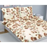 Povlečení bavlna na dvoudeku - Zahrada béžová - 200x200, 2ks 70x90 cm