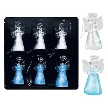 Set skleněných andělů na postavení 4,5 cm, 6 ks v balení