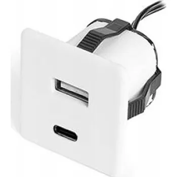 Elektrická zásuvka USB zásuvka do desky stolu Furnika bílá
