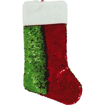 Vánoční dekorace Cekinová vánoční punčocha na dárky Fiestas Guirca, 45 cm