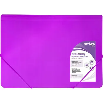 Desky s gumou A4 PP FIALOVÉ STRIGO