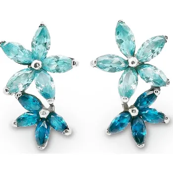 Náušnice Stříbrné náušnice se světlě a sytě modrými zirkony