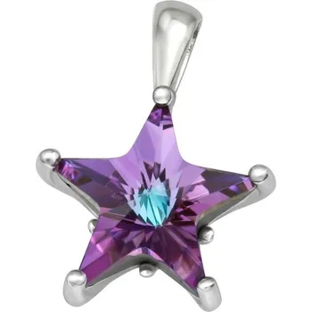 Přívěsek All4silver Stříbrný přívěsek ve tvaru hvězdy s krystalem pro jasnost a štěstí 0014 fialová