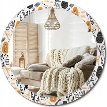 Zrcadlo Kulaté moderní zrcadlo na stěnu s potiskem na skle Velké průměr 90 cm Papája