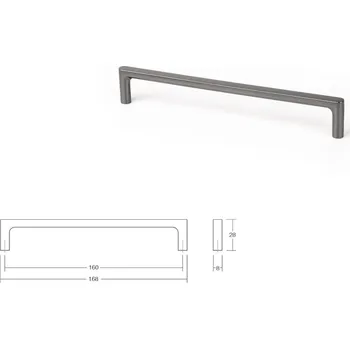Nábytková úchytka VIEFE 0487 PURE 160mm černá lesklá