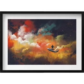 Obraz Obraz na zeď černý rám Abstraktní představa dospělého života 70x50 cm