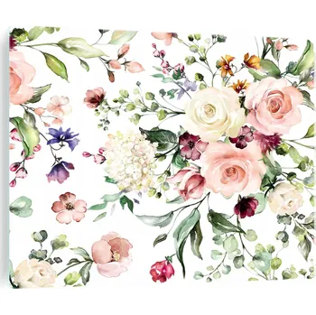 Kuchyňské prkénko Tvrzené sklo na indukční desku – motiv květiny, růže