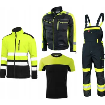 Pánská mikina KOMPLETNÍ sada PRACOVNÍ oděv ZAHRADNICKÉ kalhoty s laclem FLEECE mikina MIKINA BOZP REFLEXNÍ L