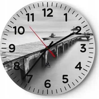 Hodiny Kuchyňské nástěnné hodiny 30x30 Krajina Moderní Skleněné hodiny do obýváku Tiché