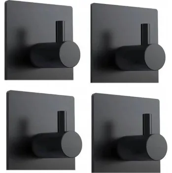 Věšák SAMOLEPICÍ HÁČKY NA ZEĎ VĚŠÁKY ČERNÉ LOFT 4KS