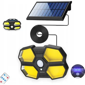 Venkovní osvětlení VODĚODOLNÁ SOLÁRNÍ LAMPA SE SENZOREM A DÁLKOVÝM OVLÁDÁNÍM 180 LED