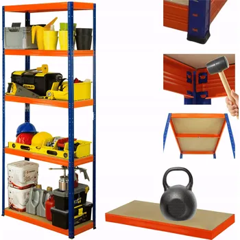 Dílenský regál Kovový regál do skladu HELIOS 180x90x30 cm, 5 polic, nosnost 175 kg/police - ODOLNÝ