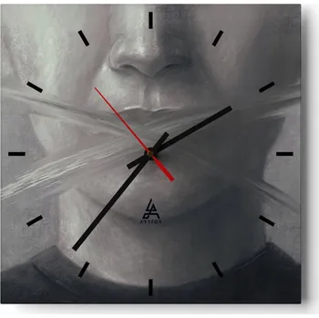 Hodiny Velké nástěnné hodiny 40x40 Abstrakce Skleněné tiché hodiny