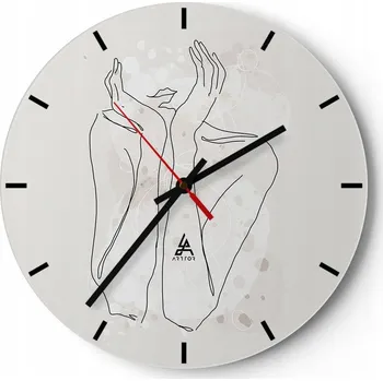 Hodiny Nástěnné hodiny do kuchyně 30x30 Grafika Skleněné hodiny do obýváku Loft Tiché