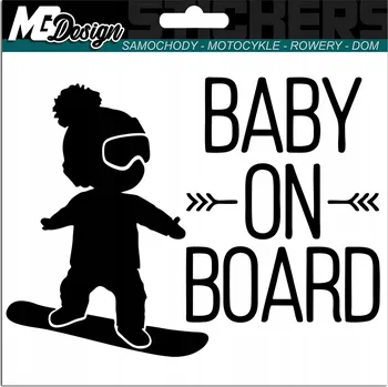 Samolepicí dekorace na vozidlo NÁLEPKA na auto BABY ON BOARD DÍTĚ KID 11x15