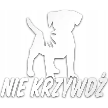 NIE KRZYWDŹ stříbrná reflexní nálepka 12 x 10 cm