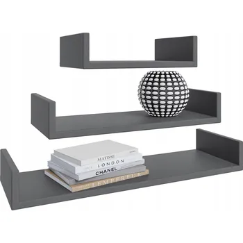 police Police MDF deska AJKmeble 80 x 25 cm odstíny šedé