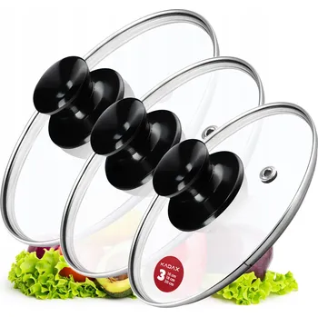 Poklice KADAX SKLENĚNÁ POKLICE SADA POKLIC 16/18/20cm