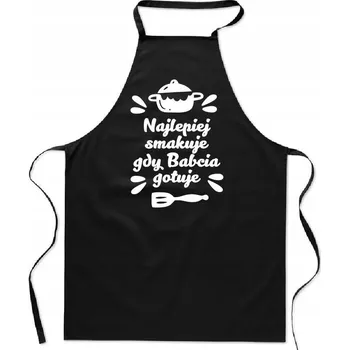 Kuchyňská zástěra ZÁSTĚRA S S POTISKEM kuchyňská NEJLEPŠÍ, KDYŽ BABIČKA VAŘÍ dárek pro babičku