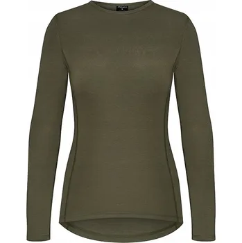 Tričko dámské s rukávem BAMBUSOVÁ vlna MERINO Khaki M