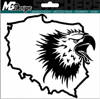 Samolepicí dekorace na vozidlo SAMOLEPKA na auto ORLICE OREL POLSKO MAPA 14x15