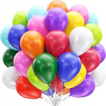 Balónek Metalické balónky barevný mix 33 x 23 cm VYSOKÁ KVALITA 50 kusů