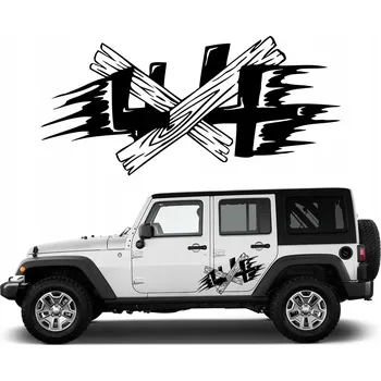 Samolepicí dekorace na vozidlo 1x SAMOLEPKA na auto MOTIV 4x4 20x43 cm