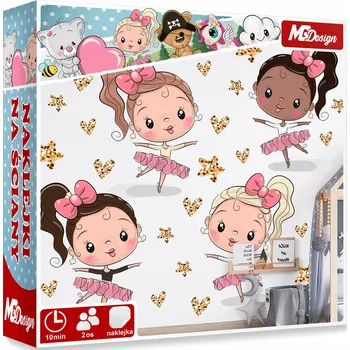 Samolepící dekorace XXL VELKÁ Samolepka na stěnu BALERÍNA 115x105