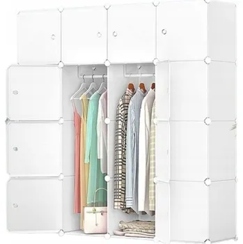 Šatní skříň Skříň 66expoint66 Modulární Skříň 147 x 147 x 37 cm bílá