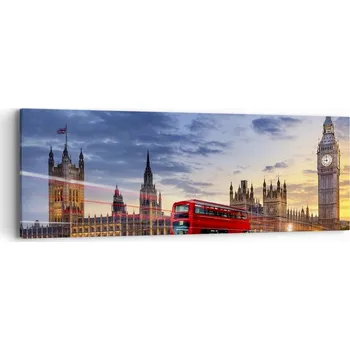 Obraz Obraz na plátně do obýváku ložnice 90x30 město foto obrazy na zeď